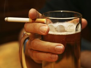 smoking and drinking