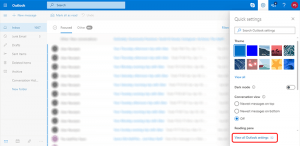 Hotmail Setting Button