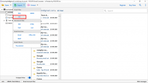 click on Export Menu