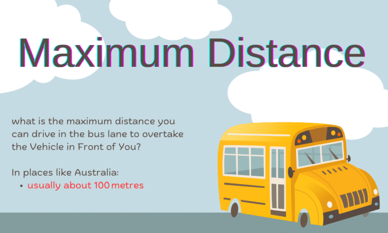 what is the maximum distance you can drive in the bus lane to overtake the Vehicle in Front of You?